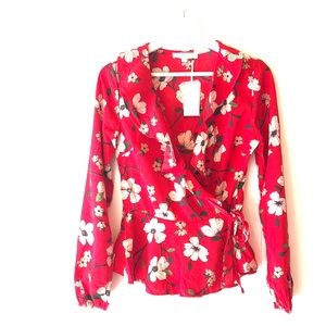 Lydelle Floral Wrap Blouse